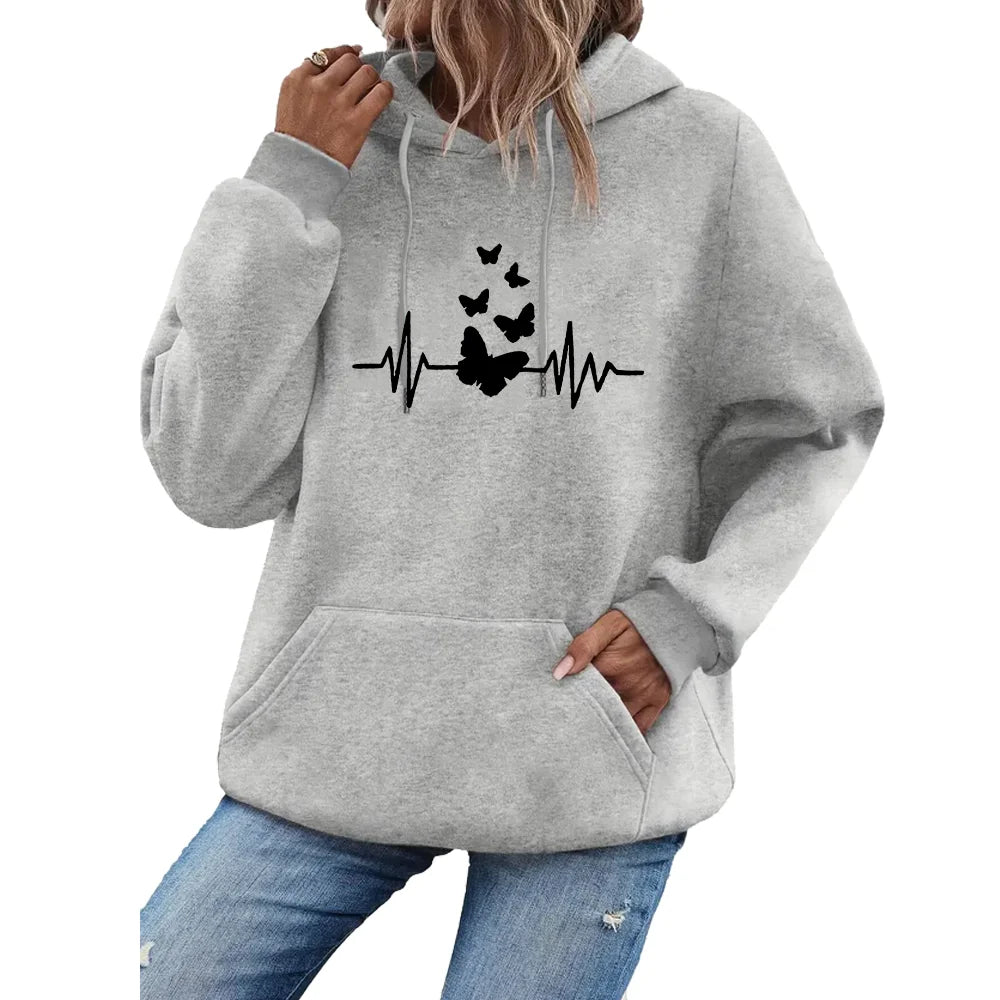 Women hooded sweatshirt for autumn and winter warm and windproof comfortable