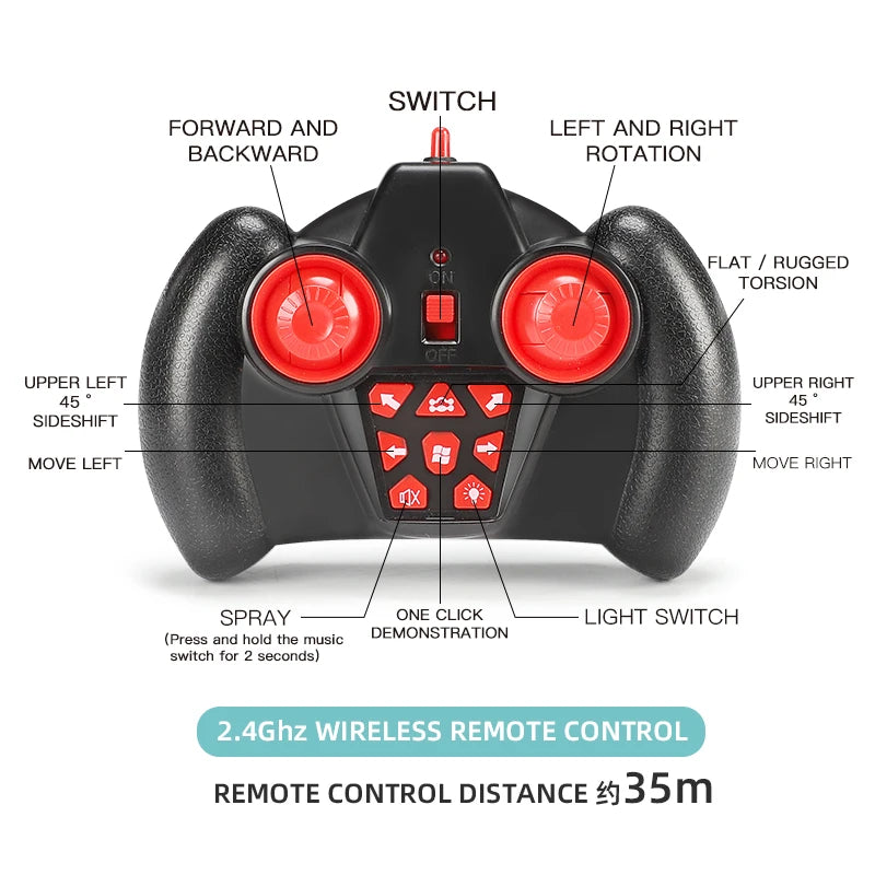 4WD Stunt Remote Control Car with LED Lights, Gesture Sensing, Deformable Twisting & Climbing Features – Electronic Toy for Kids