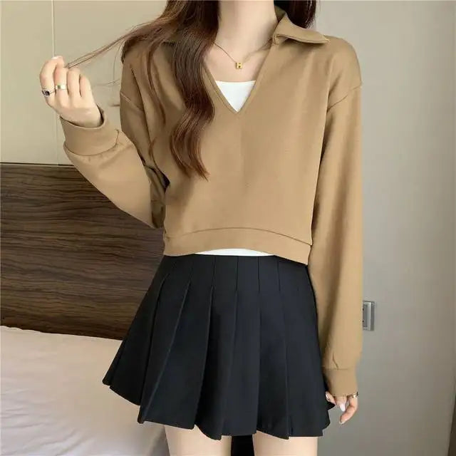 Sweatshirt For Women Cropped Matching Cheap Aesthetic Kpop Cotton