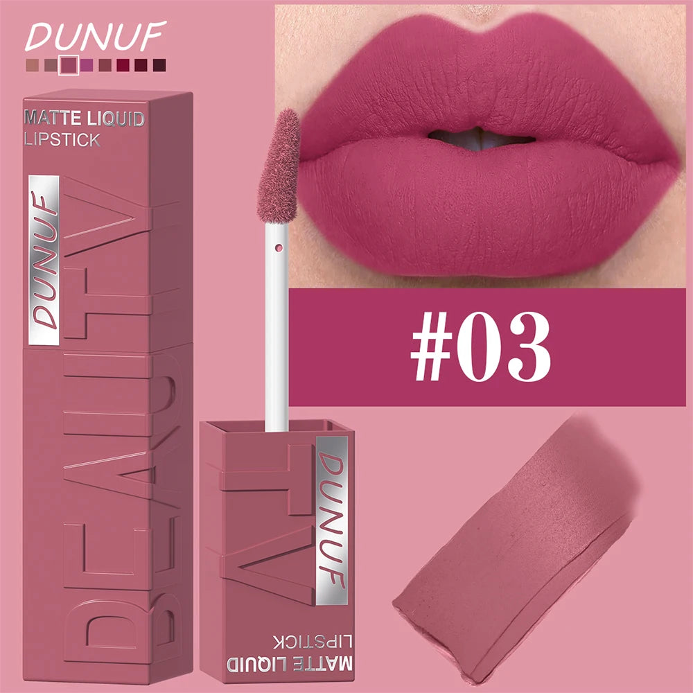 Matte velvet smooth easy-to-apply tube lip gloss waterproof.