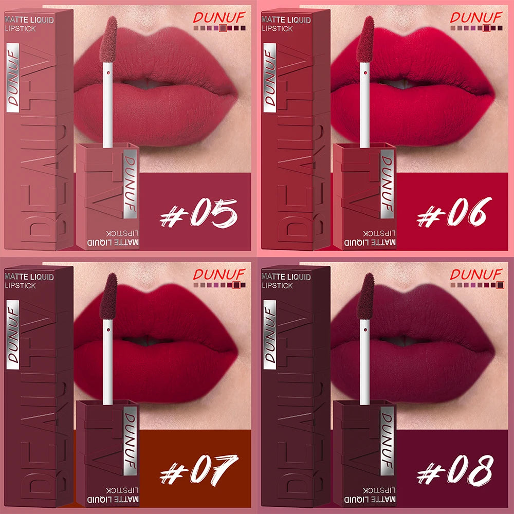 Matte velvet smooth easy-to-apply tube lip gloss waterproof.