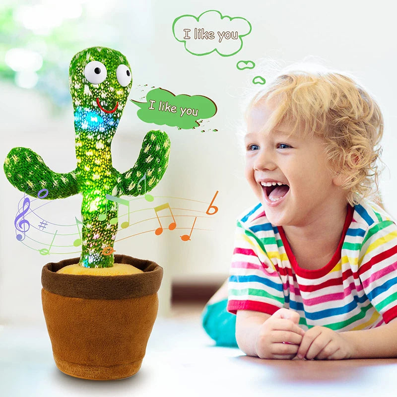 Dancing Cactus Plush Toy – 120 Songs, Talking & Voice Repeat, USB Rechargeable Musical Speaker Stuffed Toy for Kids Gift