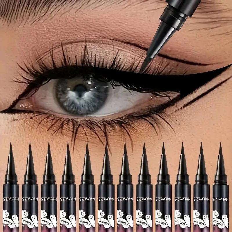 12 PCS Hot Make Up Ultimate Black Liquid Eyeliner Long-lasting Waterproof Eye Liner Pencil pen