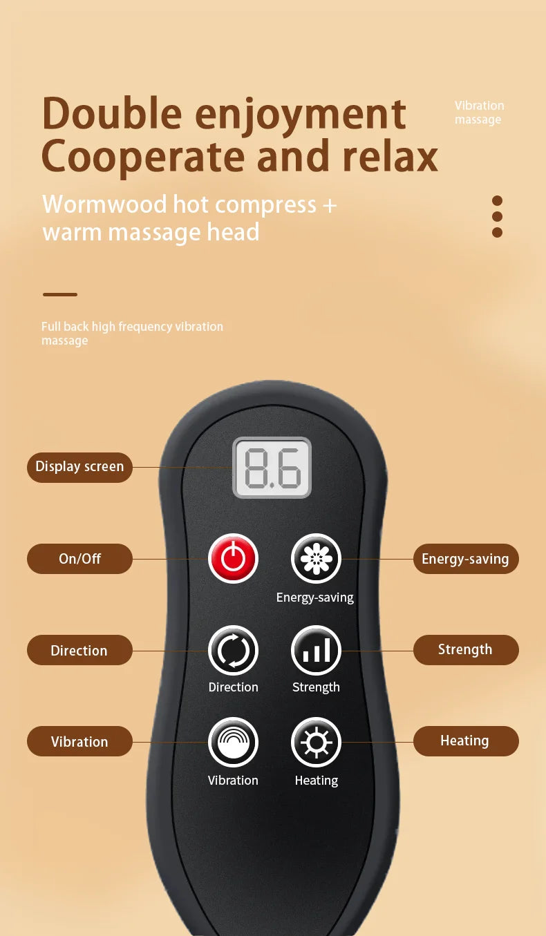 Back Massager, Back & Neck Massager with Heat, Vibration Shiatsu Massage