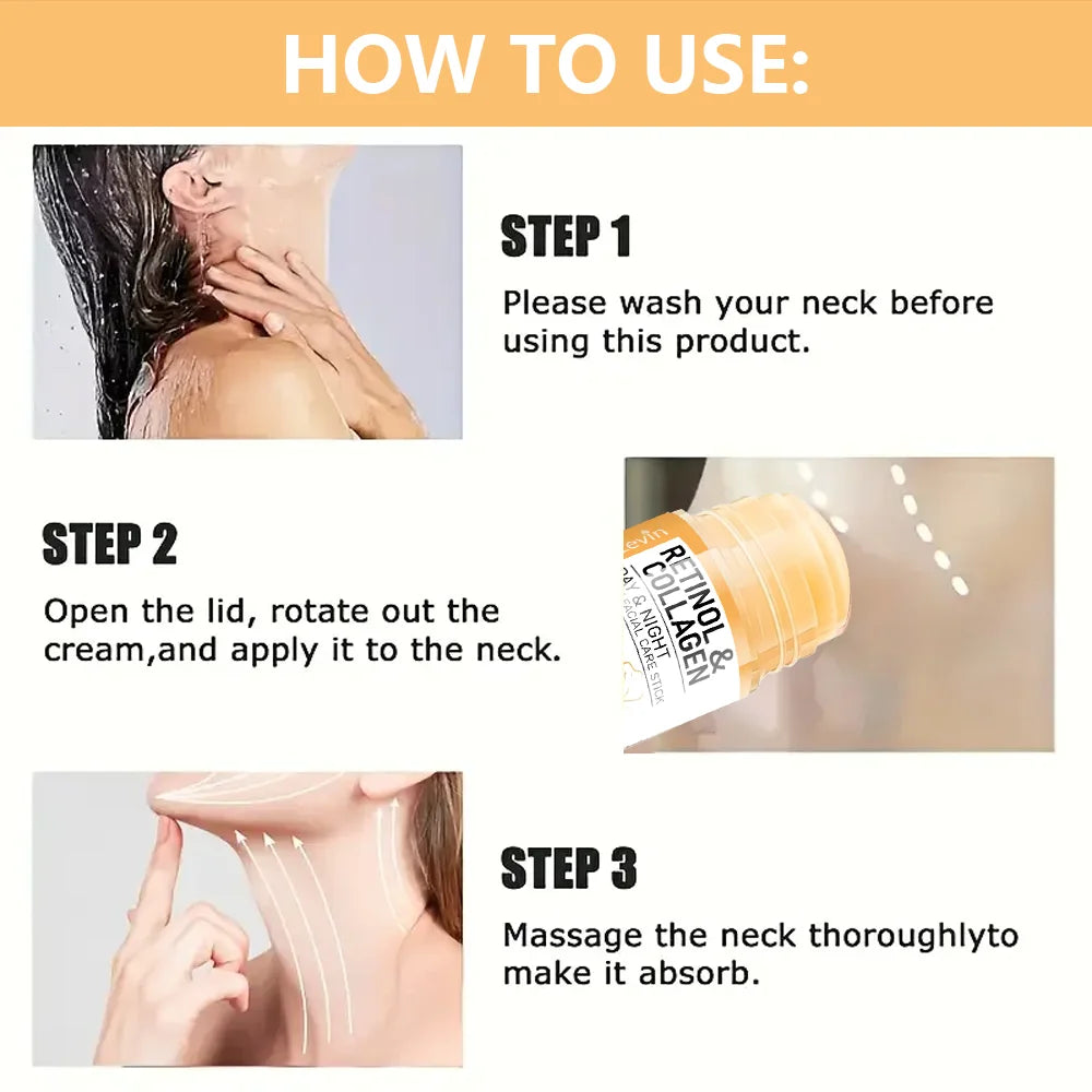 Retinol and Collagen Day and Night Neck Cream Facial Stick