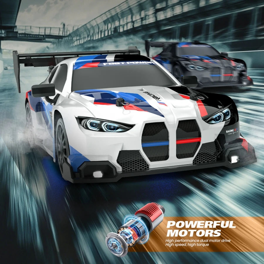 4WD RC Drift Car – High-Speed Remote Control Racing Vehicle with LED Lights and 2.4GHz Controller for Kids