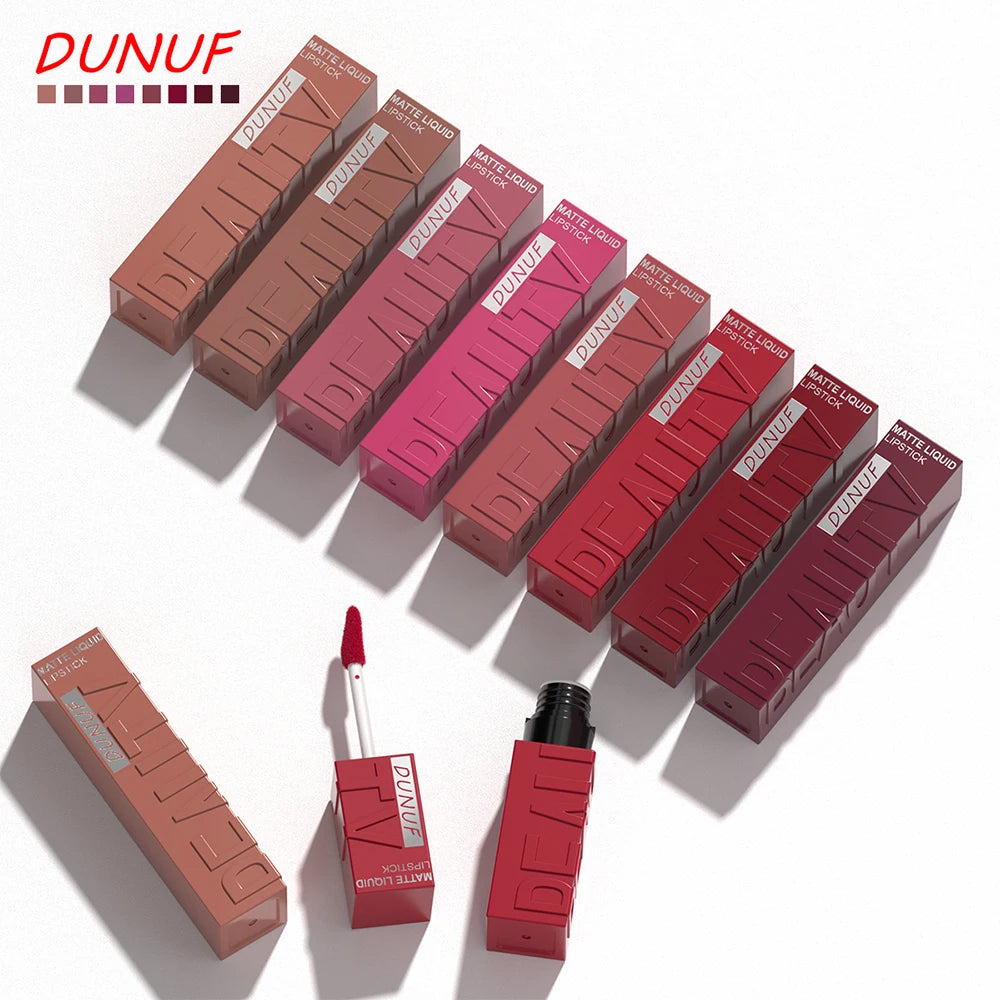 Matte velvet smooth easy-to-apply tube lip gloss waterproof.