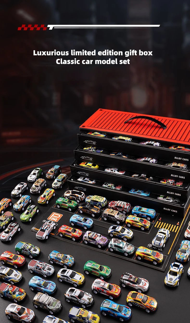 48-Piece Alloy Toy Car Set – Racing and Classic Model Cars in Gift Box, Great for Children’s Christmas or Birthday Gifts