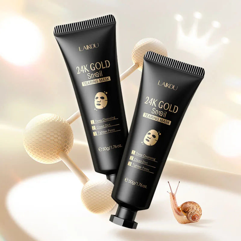 LAIKOU 24K Gold Sakura Peeling Face Mask Anti Wrinkle Whitening Blackhead Removal Facial Tear Off Mask