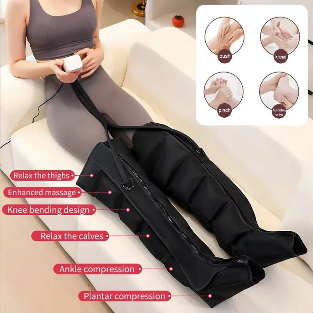 JinKairui Extended Electric Air Compression Leg Massager with Remote Control for Deep Thigh, Calf, and Foot Relaxation 🦵✨