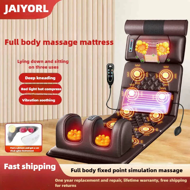 Electric Full Body Massage Mattress With Heating Hand Control.