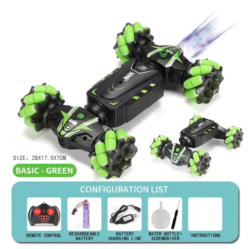 4WD Stunt Remote Control Car with LED Lights, Gesture Sensing, Deformable Twisting & Climbing Features – Electronic Toy for Kids