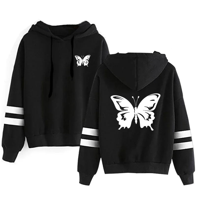 Spring Sweatshirt Style Outdoors Stripe Women Versatile Pullovers Hoodies