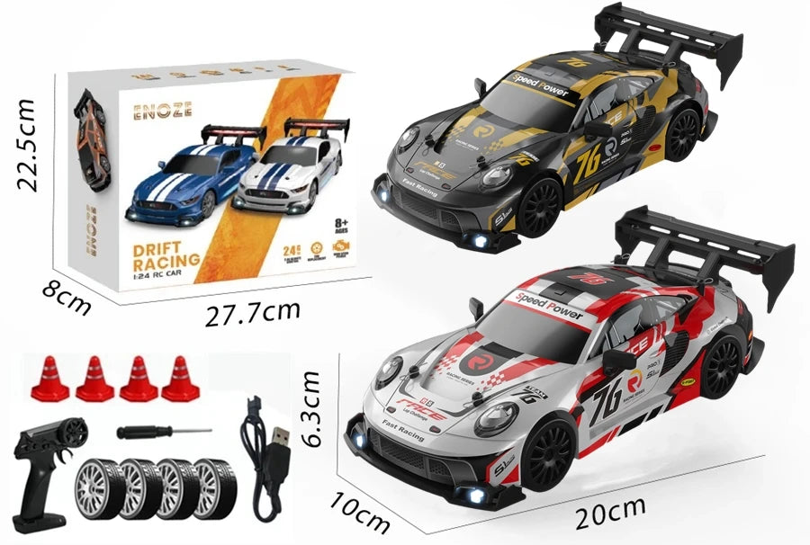 4WD RC Drift Car – High-Speed Remote Control Racing Vehicle with LED Lights and 2.4GHz Controller for Kids