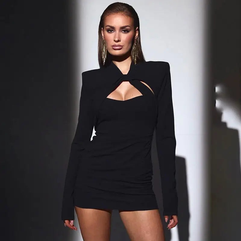Women’s Polyester Wrap Dress with Waist Detail