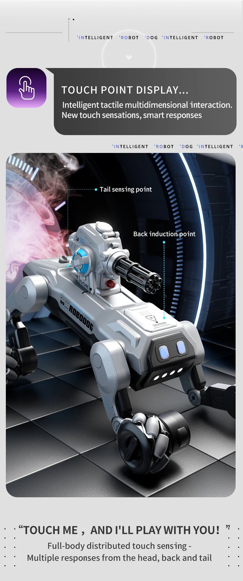 New 2.4G Remote-Control Robot Dog – Singing, Dancing, Follow Mode with 360° Rotating Cannon Toy for Kids