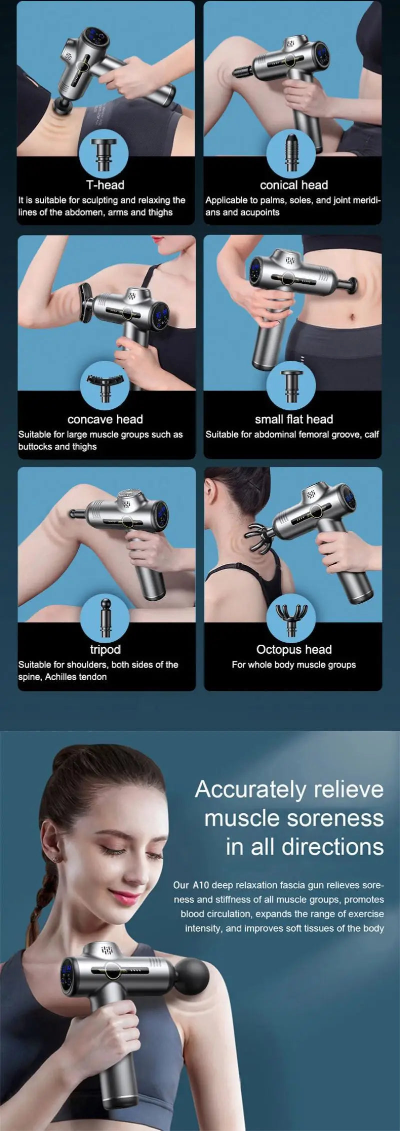 Elite 99-Level Percussion Massage Gun for Deep Muscle Therapy, Quiet Electric Body Massager for Fast Recovery and Pain Relief