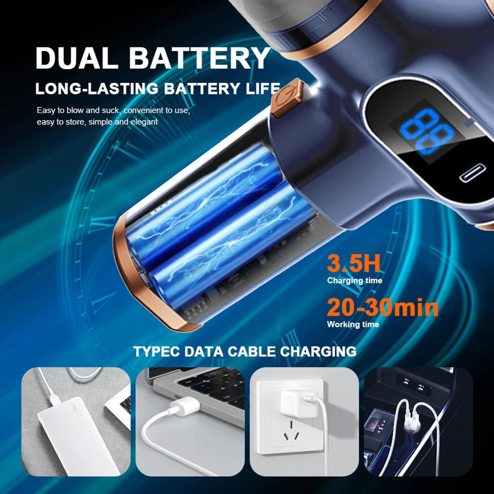 ROADSUN 4-in-1 98000Pa Powerful Cordless Car Vacuum Cleaner for Audi Full Series – Portable Wireless Handheld Auto Cleaning Device