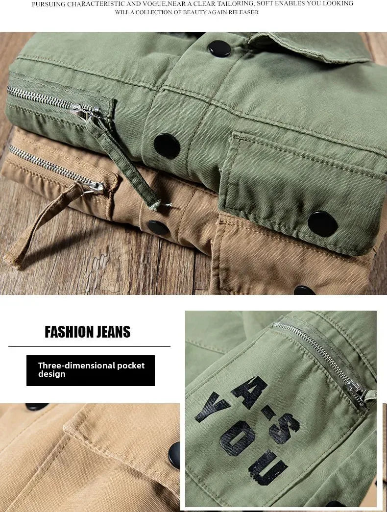 American Style Vintage Workwear Shirt Loose Casual Versatile Cotton Top Fashionable Simple Autumn Men's Clothing
