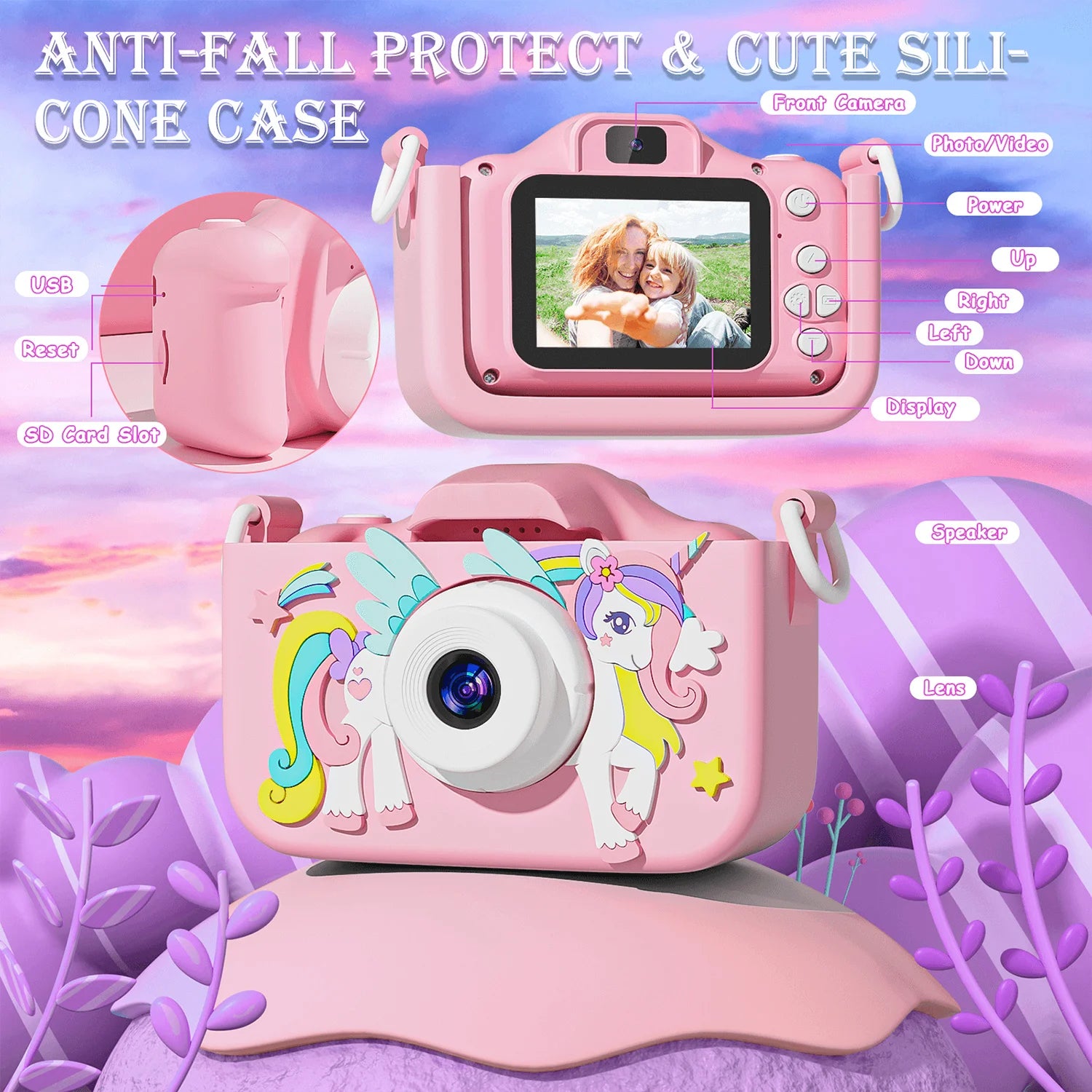 Children’s HD 1080P Digital Camera with Protective Silicone Cover