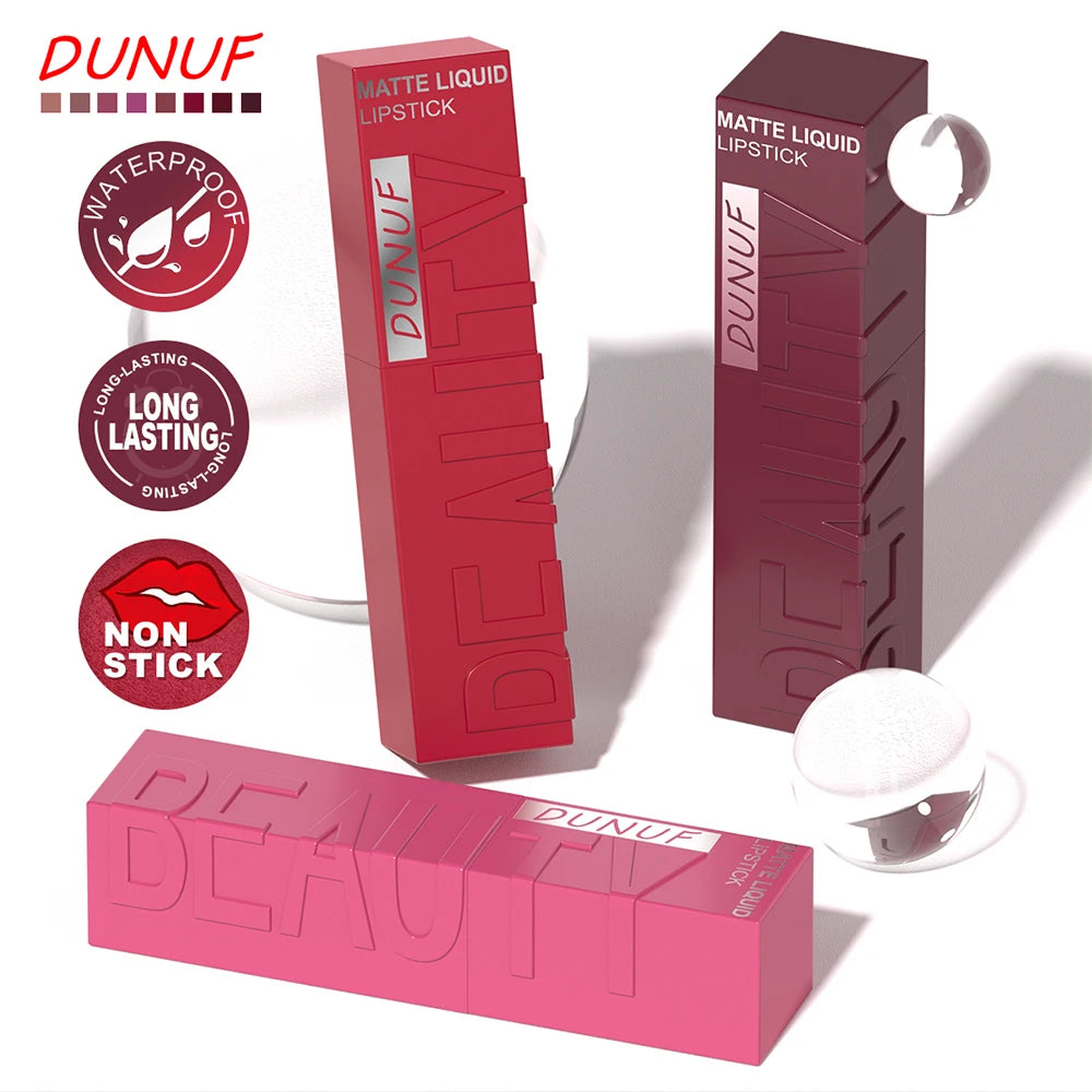 Matte velvet smooth easy-to-apply tube lip gloss waterproof.