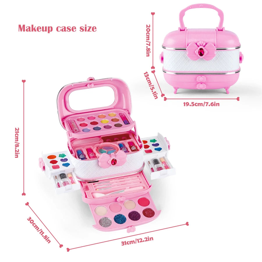 Washable Kids Makeup Kit for Girls – Real Pretend Play Beauty Set for Toddlers & Children