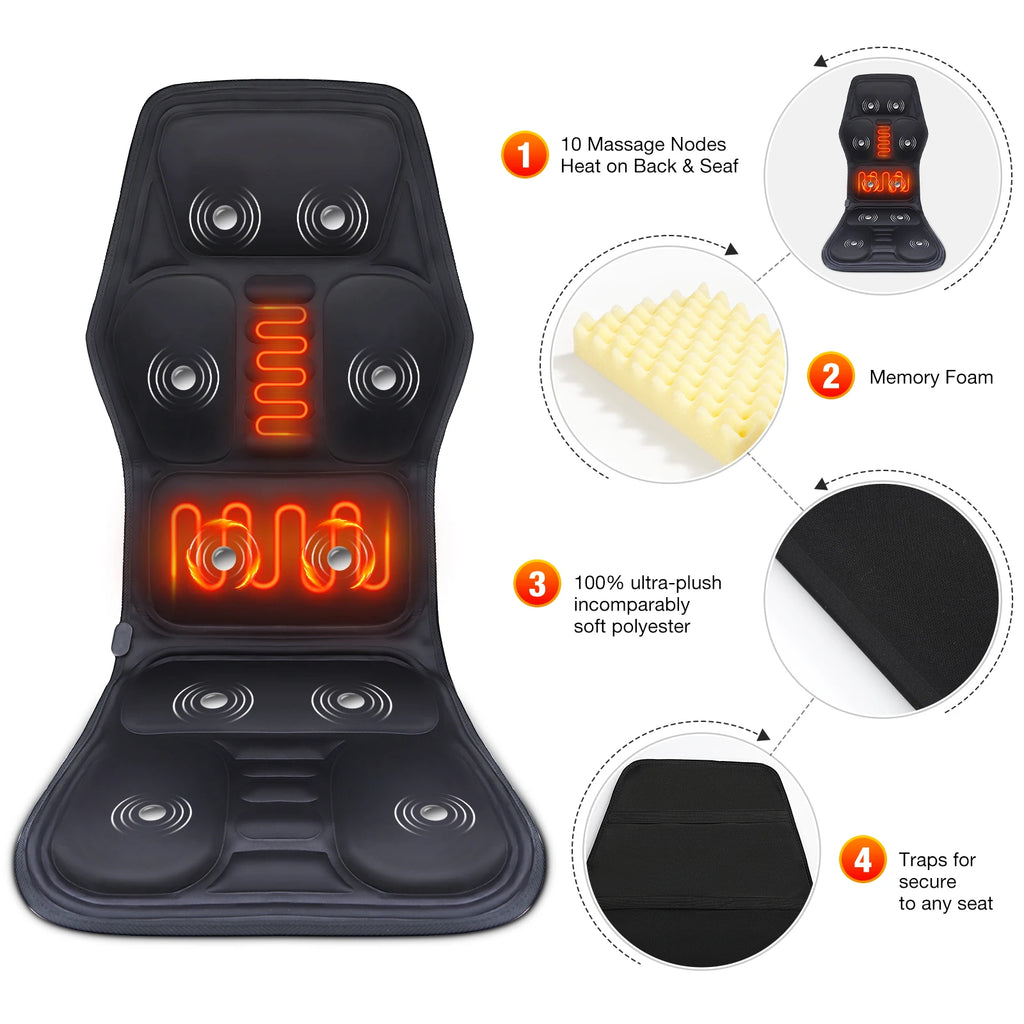 Electric Back Massager Infrared Full-Body Massage Chair.