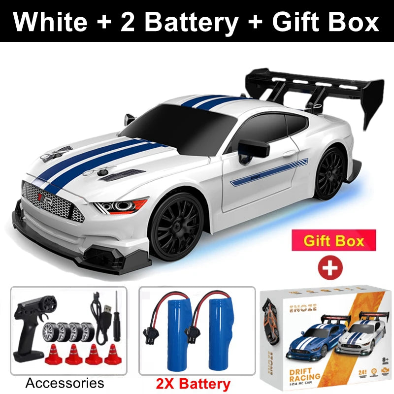 4WD RC Drift Car – High-Speed Remote Control Racing Vehicle with LED Lights and 2.4GHz Controller for Kids