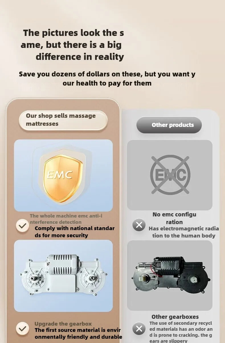 Electric Full Body Massage Mattress With Heating Hand Control.