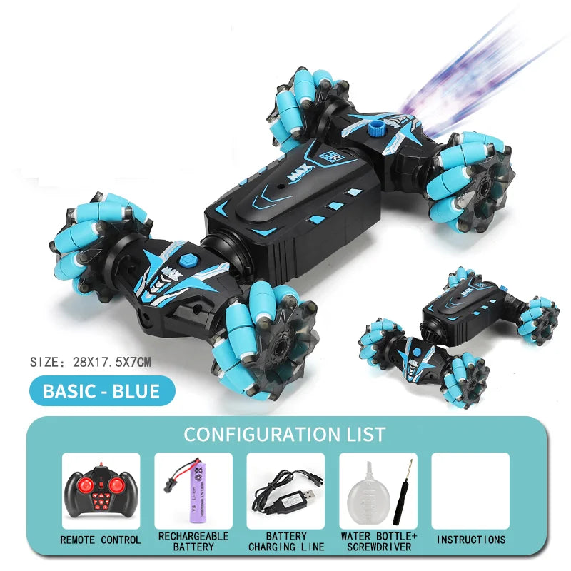 4WD Stunt Remote Control Car with LED Lights, Gesture Sensing, Deformable Twisting & Climbing Features – Electronic Toy for Kids