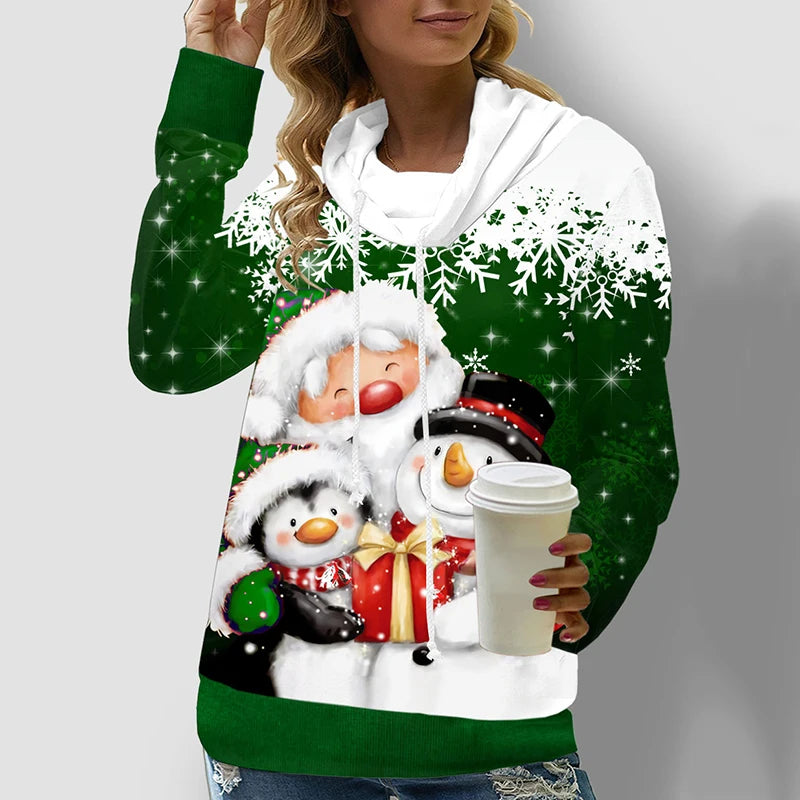 Women's Sweatshirt 3D Prints Christmas Theme Kawaii Graphics Long Sleeve T Shirt