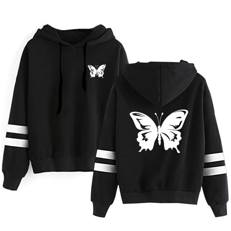 Spring Sweatshirt Style Outdoors Stripe Women Versatile Pullovers Hoodies