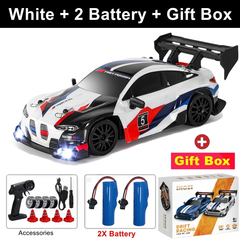 4WD RC Drift Car – High-Speed Remote Control Racing Vehicle with LED Lights and 2.4GHz Controller for Kids