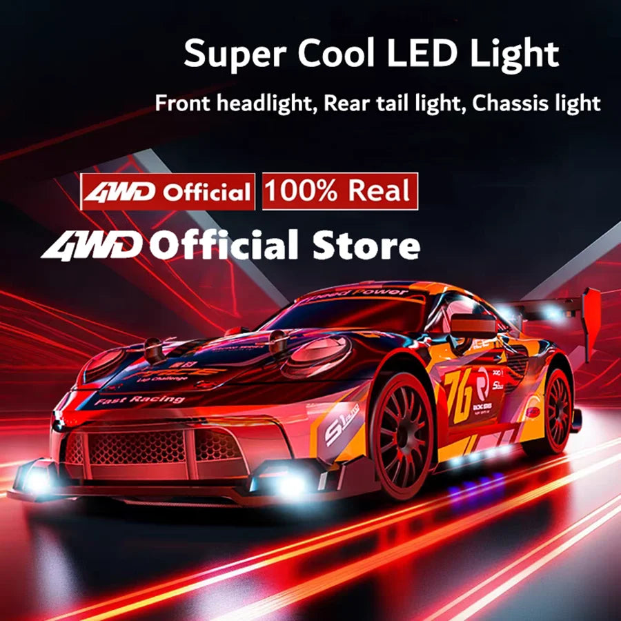 4WD RC Drift Car – High-Speed Remote Control Racing Vehicle with LED Lights and 2.4GHz Controller for Kids