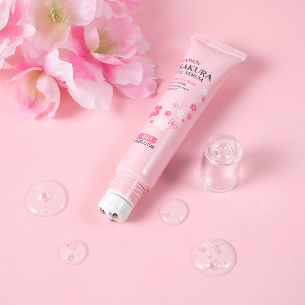 Sakura Eye Serum Roller Massage Hyaluronic Acid Skin Care