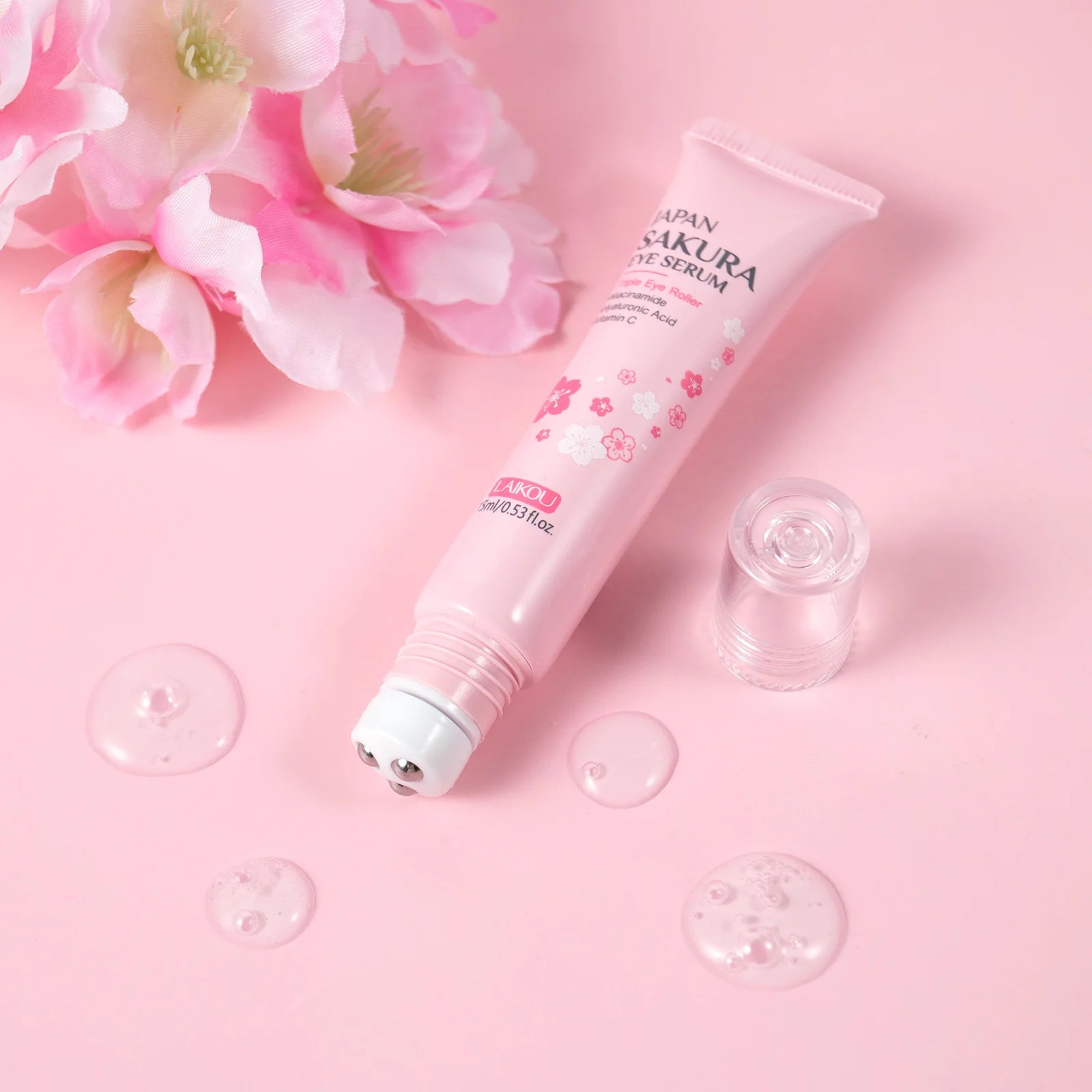Sakura Eye Serum Roller Massage Hyaluronic Acid Skin Care