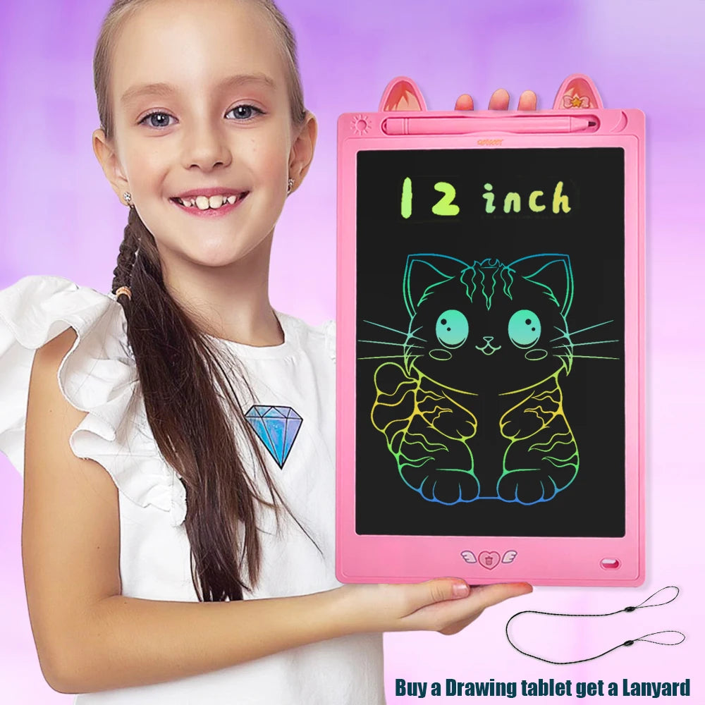 LCD Drawing Tablet 8.5/10/12/16 Inch – Cartoon Digital Writing Board, Creative Toy Gift for Kids Ages 3–8