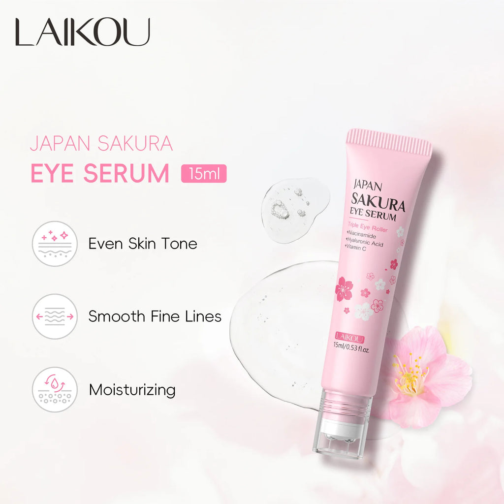Sakura Eye Serum Roller Massage Hyaluronic Acid Skin Care