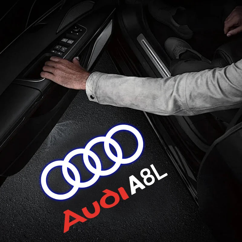 LED Car Door Logo Projector Welcome Light Laser for Audi A1, A3, A4, A5, A6, A7, A8, Q3, Q5, Q7, TT (B5, B6, B7, B8, C5, C6, C7, 8V) Premium Car Accessory