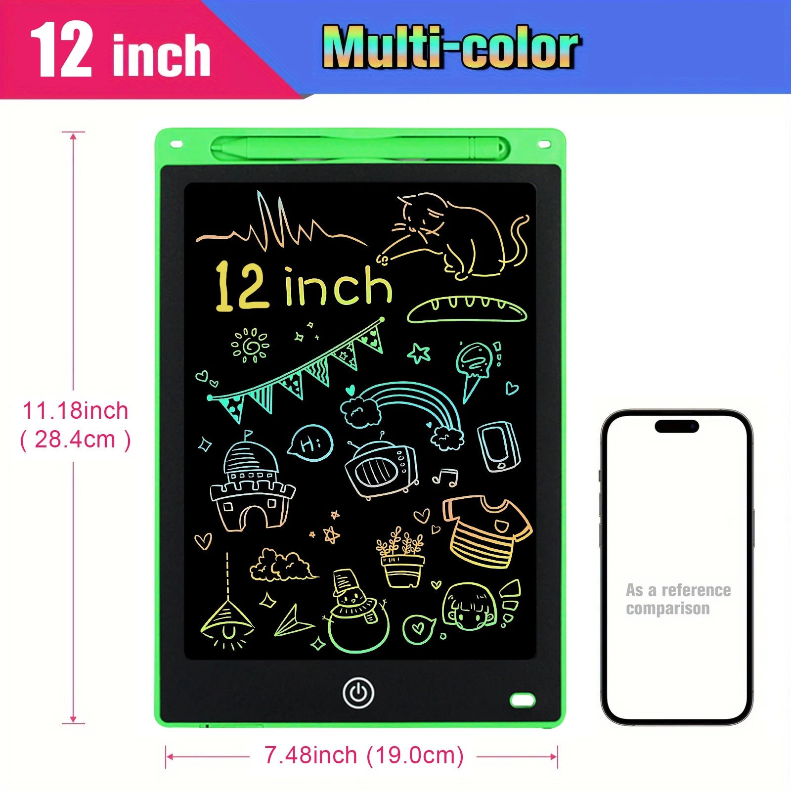 12-Inch Premium LCD Writing Tablet – Electronic Handwriting Board and Digital Drawing Pad for Kids’ Creative Learning and Fun