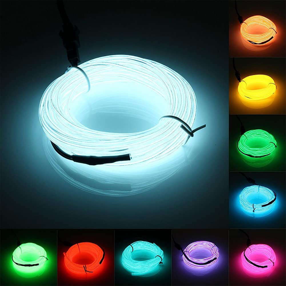 5M Car Interior LED Neon Strip Light USB – Flexible EL Wire Ambient Lighting Decorative Lamp for Auto DIY Atmosphere