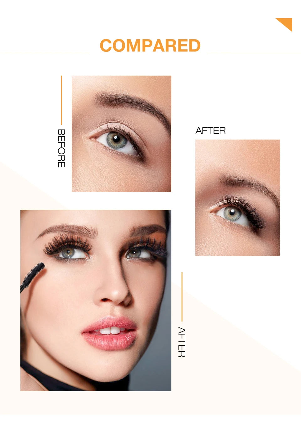 3D Mascara Lengthening Black Lash Eyelash Extension Eye Lashes Brush.