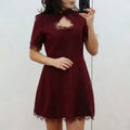 Tossy Black Lace Cutout Mini Dress – High Waist Party Style