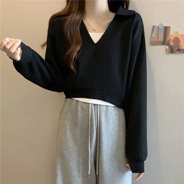 Sweatshirt For Women Cropped Matching Cheap Aesthetic Kpop Cotton