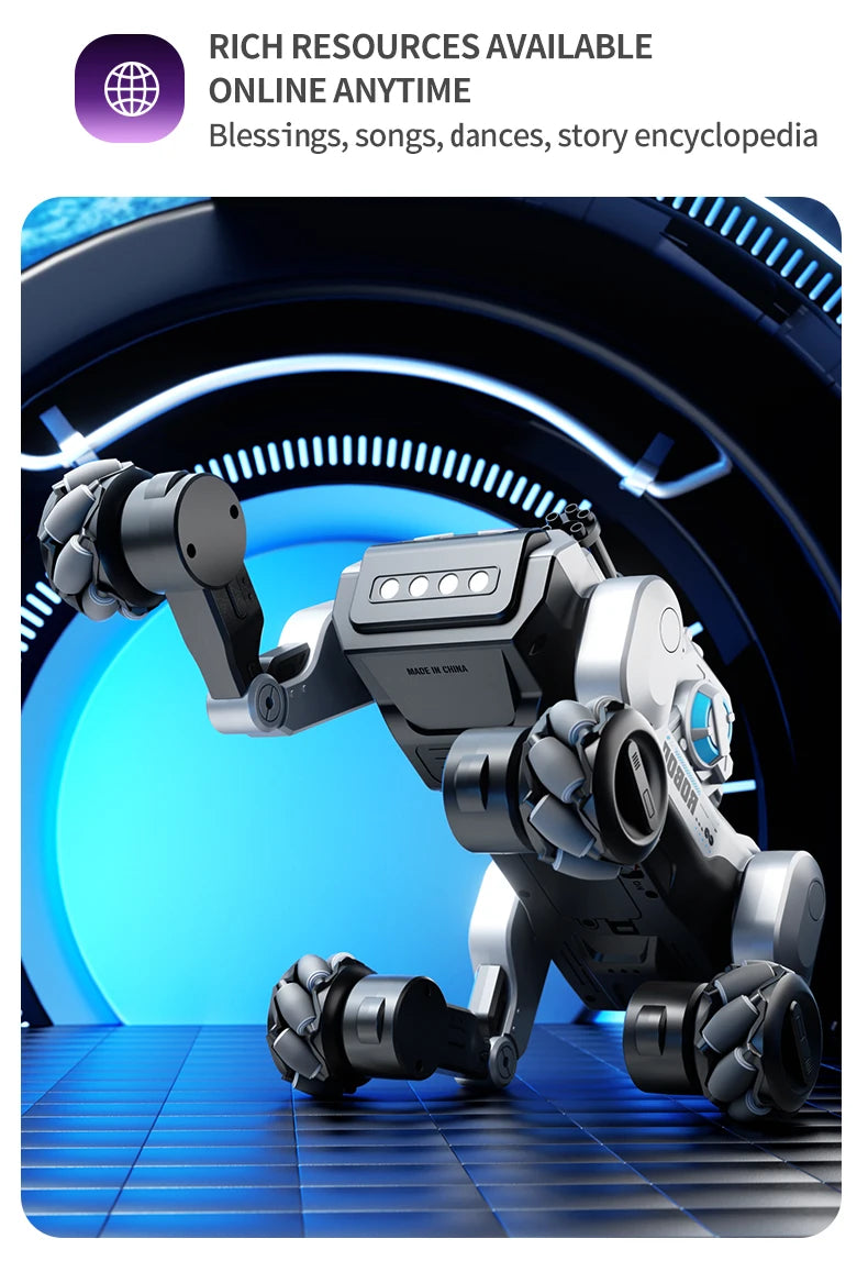 New 2.4G Remote-Control Robot Dog – Singing, Dancing, Follow Mode with 360° Rotating Cannon Toy for Kids