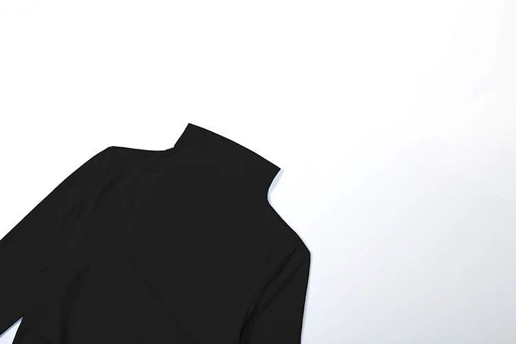 New Style Long Dress Woman Turtleneck Full Sleeve Skinny High Stretch Daily Casual