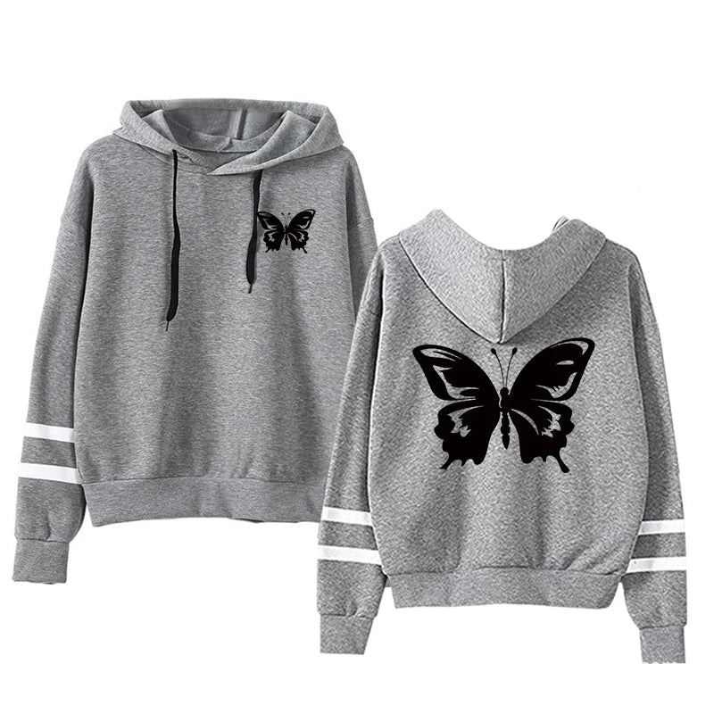 Spring Sweatshirt Style Outdoors Stripe Women Versatile Pullovers Hoodies