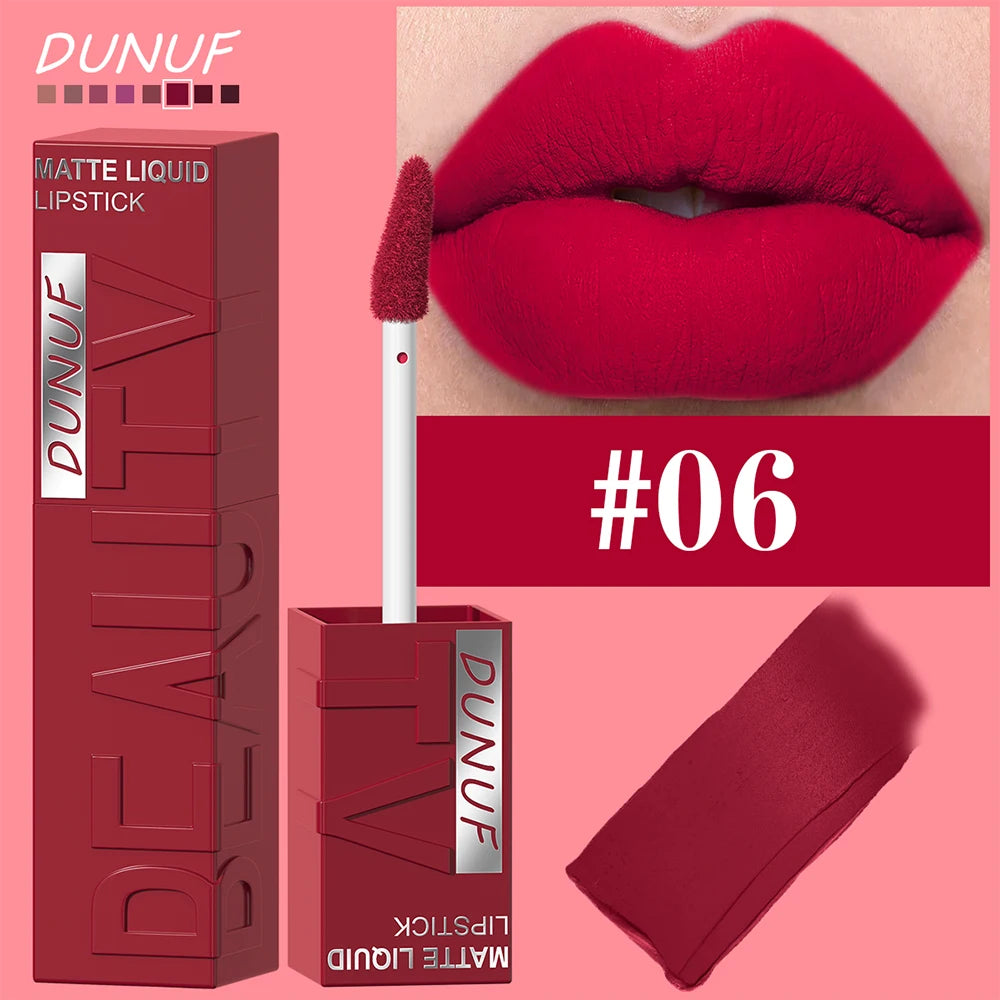 Matte velvet smooth easy-to-apply tube lip gloss waterproof.