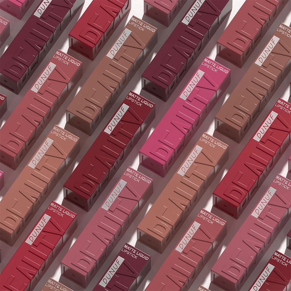 Matte velvet smooth easy-to-apply tube lip gloss waterproof.