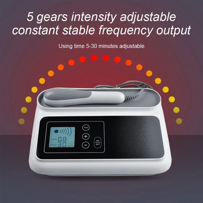 Drug-free ultrasound therapy machine designed to relieve muscle soreness and joint discomfort with digital LCD screen ⚡🧠